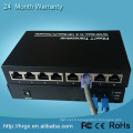 Système de réseau optique convertisseur de médias 100M 1000M poe convertisseur de médias 1 fibre +8 ethernet rj45 port